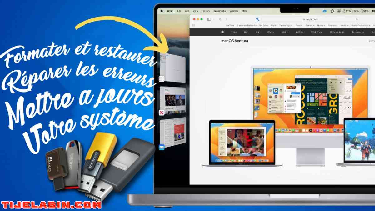 macOS Ventura Systéme Bootable sur clé USB 32GB + 170 Logiciels Professionnel Bonus