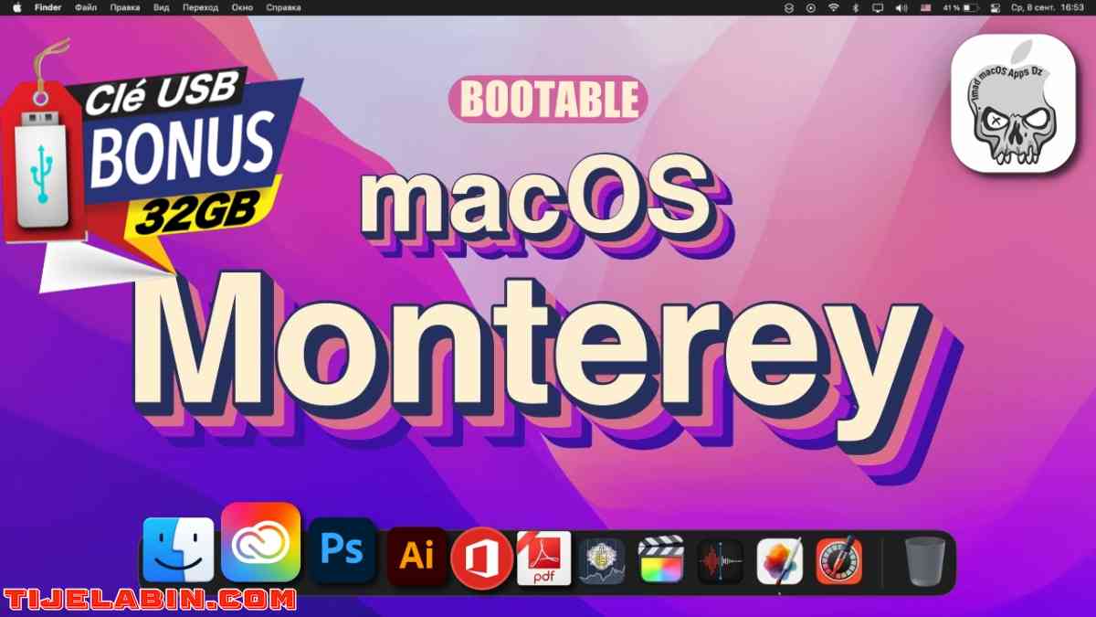 macOS Monterey Systéme Bootable sur clé USB 32GB + 170 Logiciels Professionnel Bonus