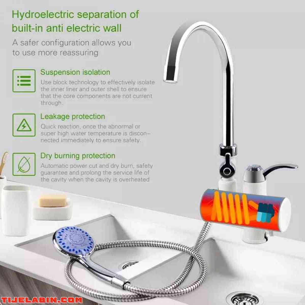 جهاز تسخين المياه  الكهربائي حنفية + مرش الدوش