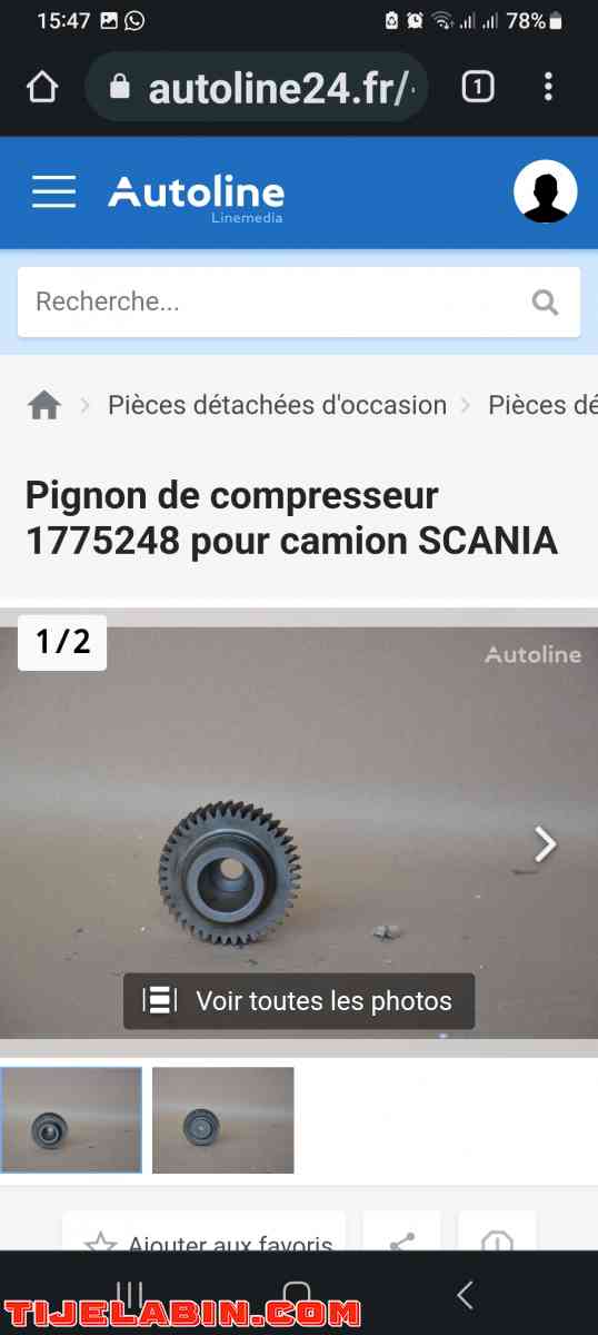 pignon de compresseur scania